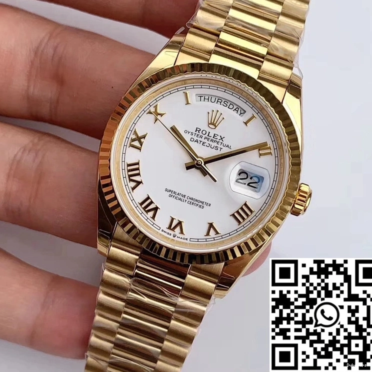 Day-Date Roman Rolex EW M128238 Scale Dial White Time Factory 0129